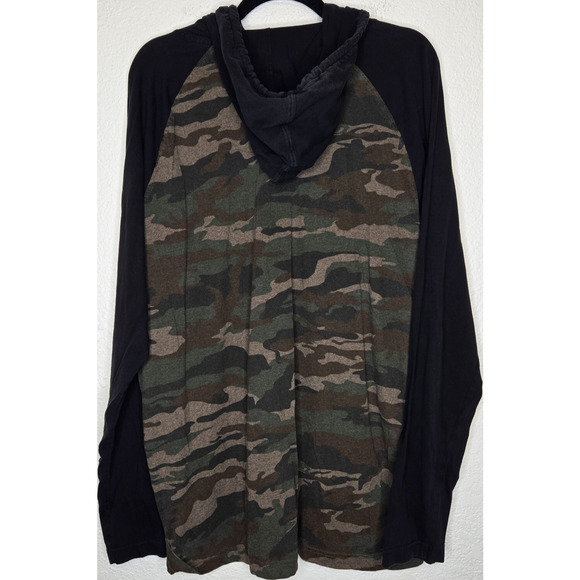 Oneill Mens Fields Hoodie Sweatshirt XXL Green Brown Camo Pullover Standard Fit - Picture 7 of 12